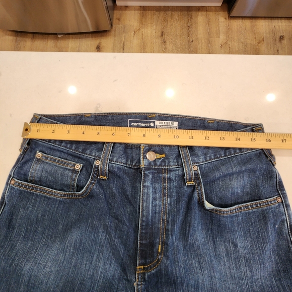 Carhartt Relaxed Fit Bootcut Rugged Flex Stretch Jeans - Mens Size 32x32 Blue - Picture 8 of 13
